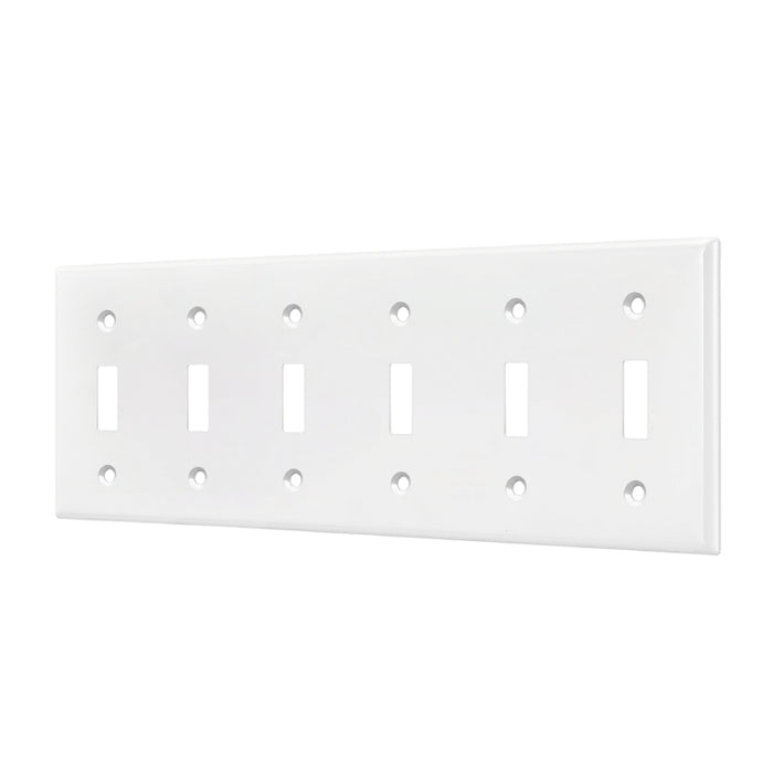 Enerlites 8816 6-Gang Toggle Switch Wall Plate, 10-Pack
