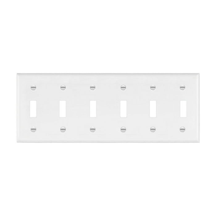 Enerlites 8816 6-Gang Toggle Switch Wall Plate, 10-Pack
