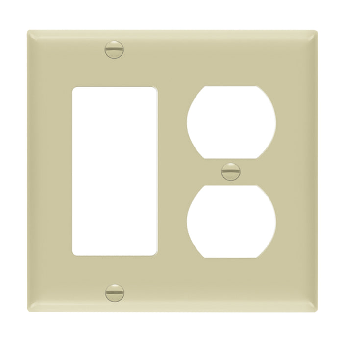 Enerlites 882131 2-Gang Duplex Receptacle and Decorator/GFCI Wall Plate, 10-Pack