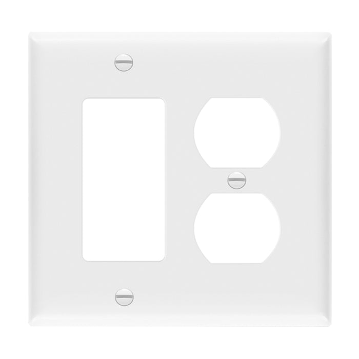 Enerlites 882131M 2-Gang Mid Size Duplex Receptacle and Decorator/GFCI Wall Plate, 10-Pack