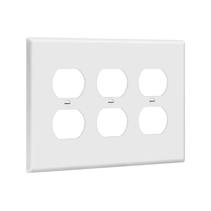 Enerlites 8823M 3-Gang Duplex Receptacle Wall Plate, 10-Pack