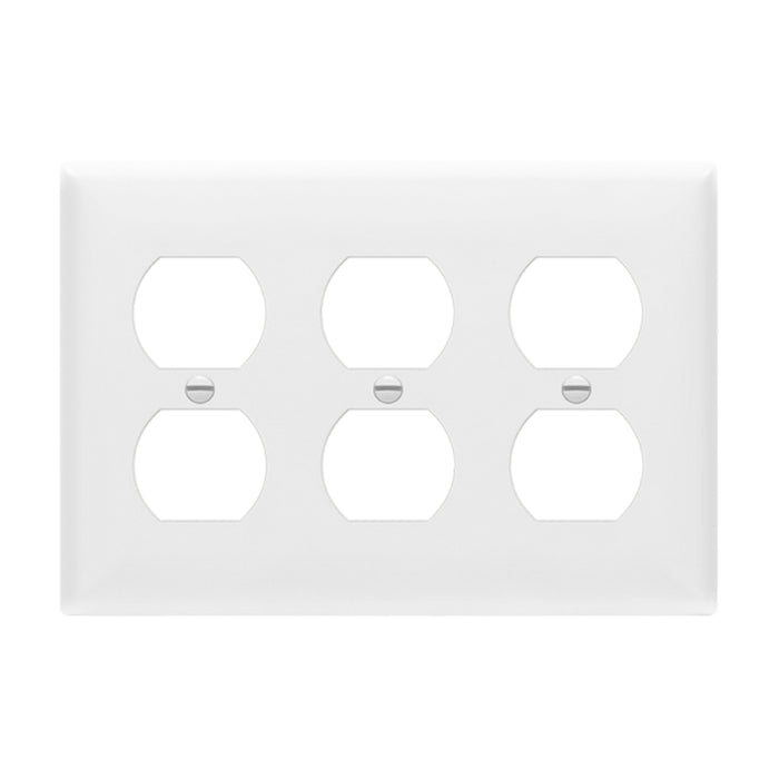 Enerlites 8823M 3-Gang Duplex Receptacle Wall Plate, 10-Pack