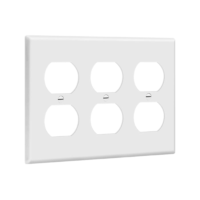 Enerlites 8823 3-Gang Duplex Receptacle Wall Plate, 10-Pack