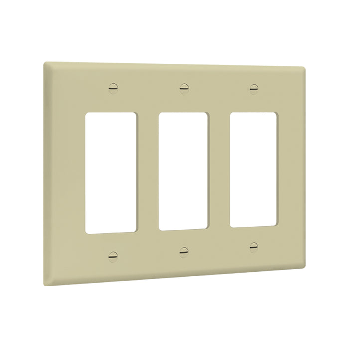 Enerlites 8833M 3-Gang Decorator/GFCI Mid Size Wall Plate, 10-Pack