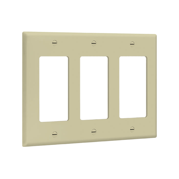 Enerlites 8833 3-Gang Decorator/GFCI Wall Plate, 10-Pack