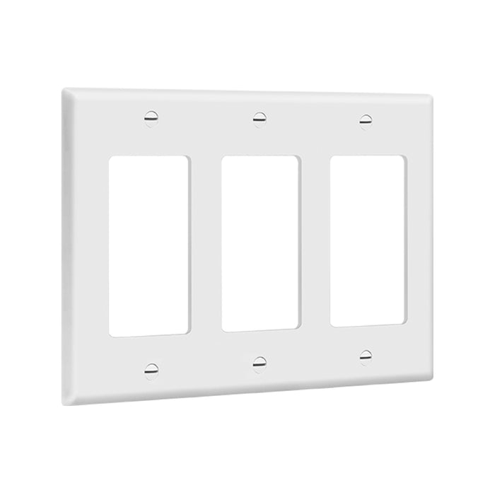 Enerlites 8833 3-Gang Decorator/GFCI Wall Plate, 10-Pack