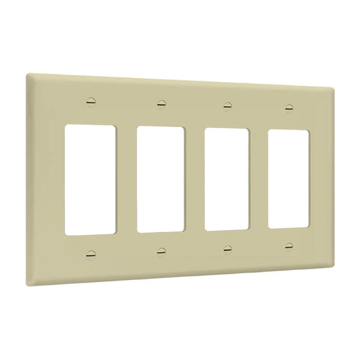 Enerlites 8834M 4-Gang Decorator/GFCI Mid Size Wall Plate, 10-Pack