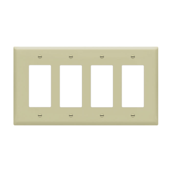 Enerlites 8834M 4-Gang Decorator/GFCI Mid Size Wall Plate, 10-Pack