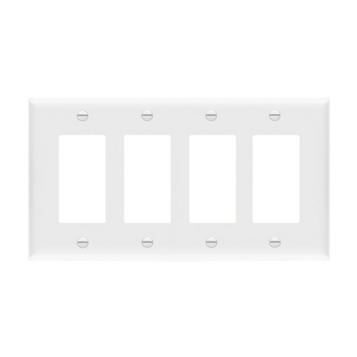 Enerlites 8834M 4-Gang Decorator/GFCI Mid Size Wall Plate, 10-Pack