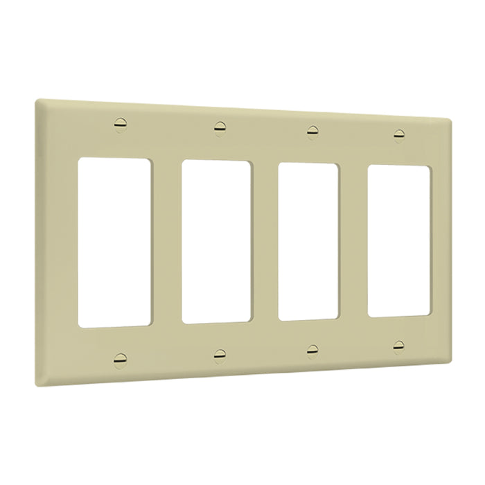 Enerlites 8834 4-Gang Decorator/GFCI Wall Plate, 10-Pack