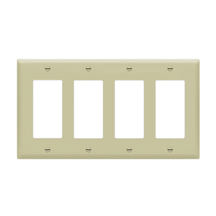 Enerlites 8834 4-Gang Decorator/GFCI Wall Plate, 10-Pack