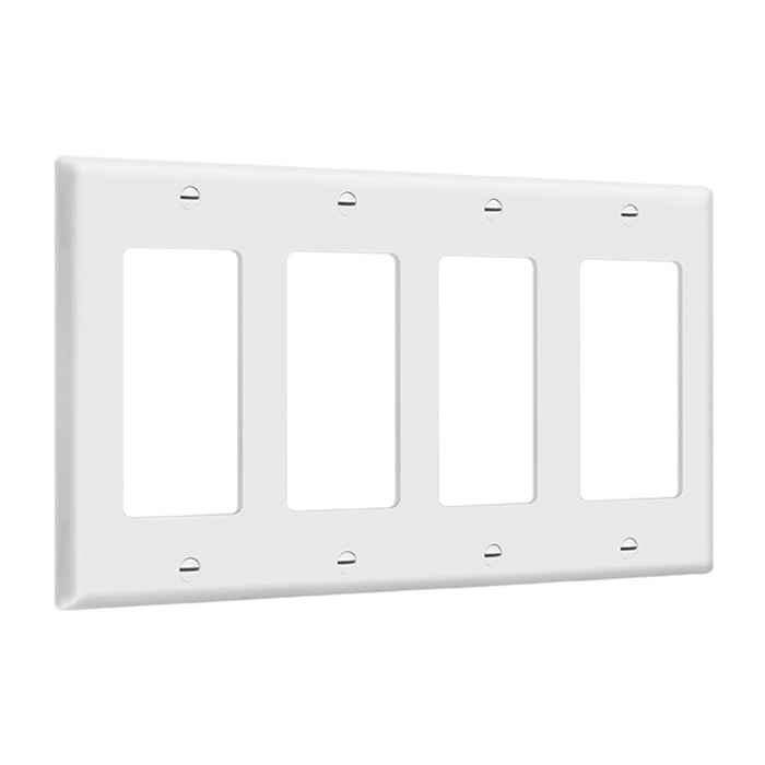 Enerlites 8834 4-Gang Decorator/GFCI Wall Plate, 10-Pack