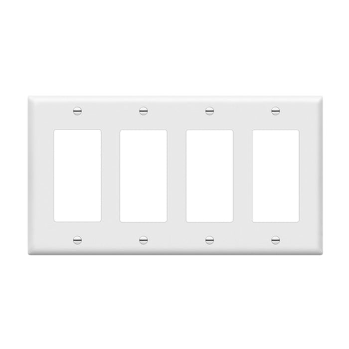 Enerlites 8834 4-Gang Decorator/GFCI Wall Plate, 10-Pack
