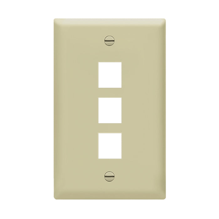 Enerlites 8873 1-Gang 3-Port Multimedia Face Plate, 10-Pack