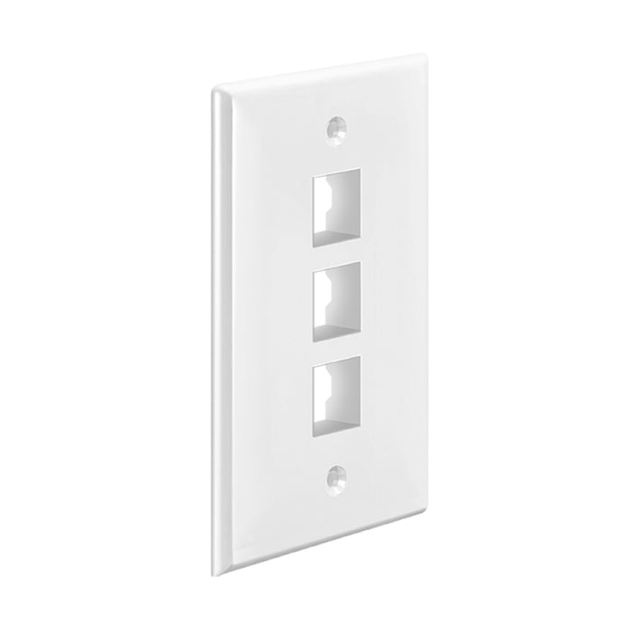 Enerlites 8873 1-Gang 3-Port Multimedia Face Plate, 10-Pack