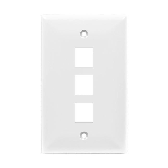 Enerlites 8873 1-Gang 3-Port Multimedia Face Plate, 10-Pack
