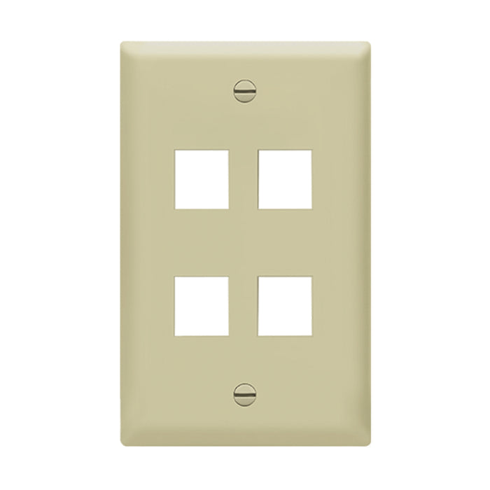 Enerlites 8874 1-Gang 4-Port Multimedia Face Plate, 10-Pack