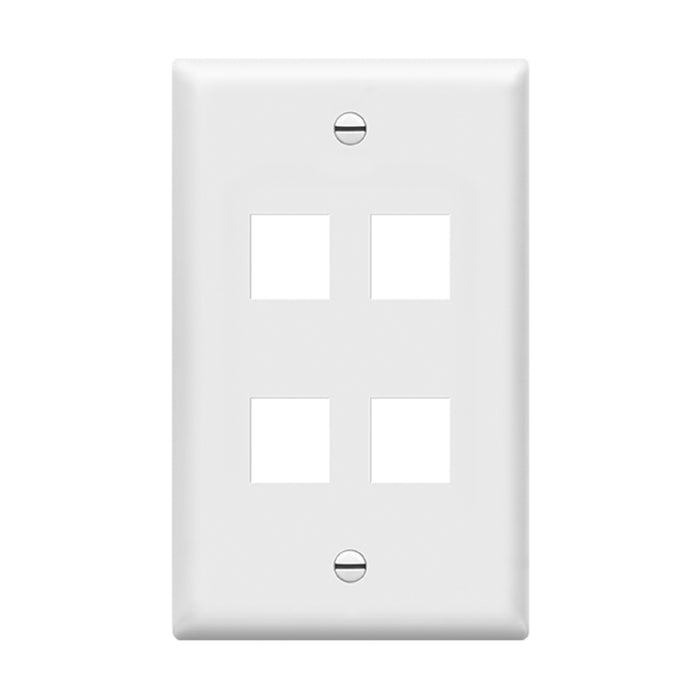 Enerlites 8874 1-Gang 4-Port Multimedia Face Plate, 10-Pack