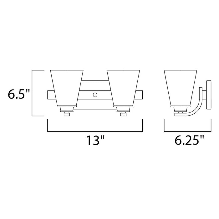 Maxim 9012 Conical 2-lt 13" Bath Vanity