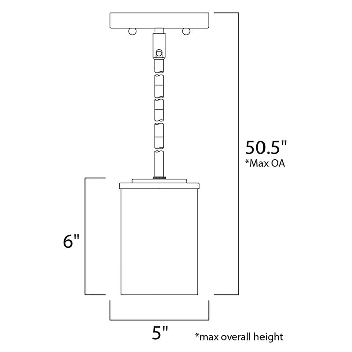 Maxim 90200FT Corona 1-lt 5" Mini Pendant, Frosted Glass