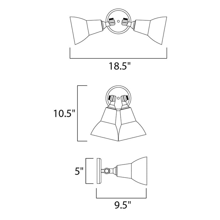 Maxim 92008 Spots 2-lt 19" Outdoor Wall Mount