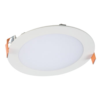 HLB 6" 15W LED Round Lens Downlight, 2700K-5000K 5CCT Selectable, Up to 1141 Lumens. 120-277V,  Matte White