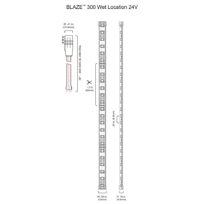 Diode LED BLAZE Wet Location 24V 4.5W/ft LED Strip Light, 16.4ft