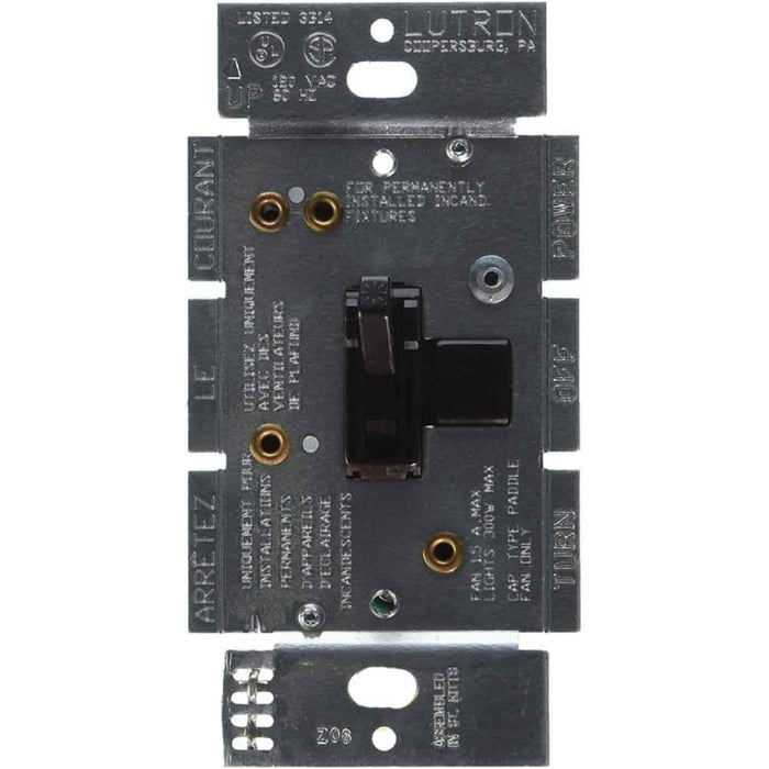 Lutron AY2-LFSQ Ariadni Toggler 1.5 Amp Single Pole 3-Speed Fan Control And Dimmer