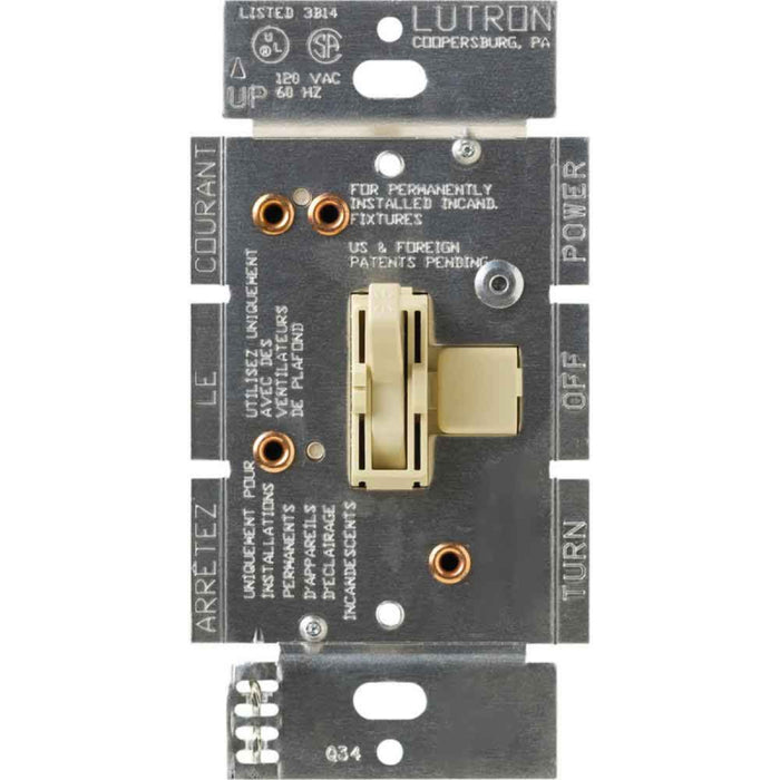 Lutron AY2-LFSQ Ariadni Toggler 1.5 Amp Single Pole 3-Speed Fan Control And Dimmer