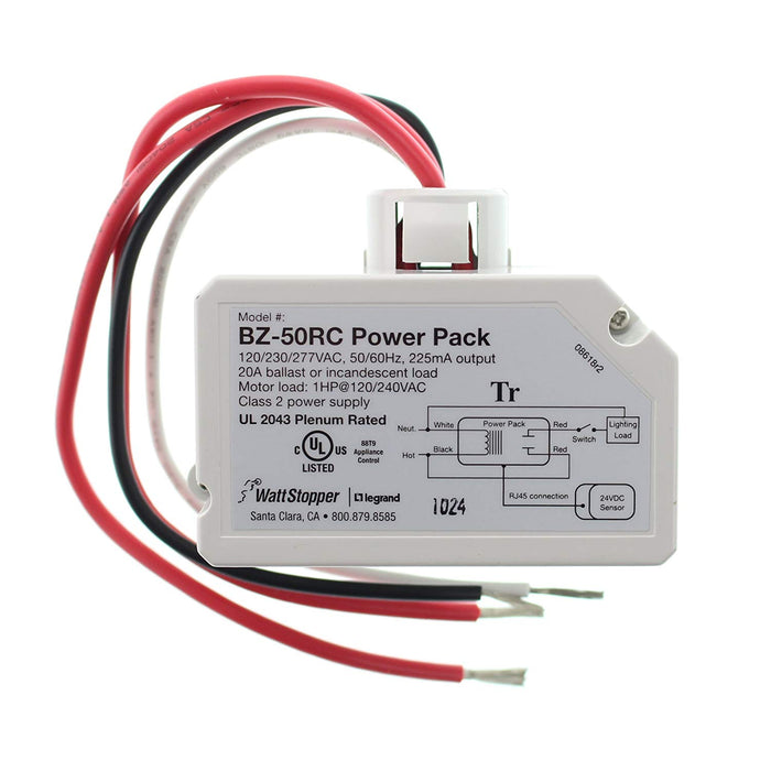 Wattstopper BZ-50RC Universal Voltage Power Pack with RJ45 Connection, 120/277V to 24V