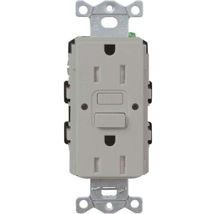 Lutron CAR-15-GFST Claro 15A Duplex Tamper-Resistant Self Testing GFCI Receptacle