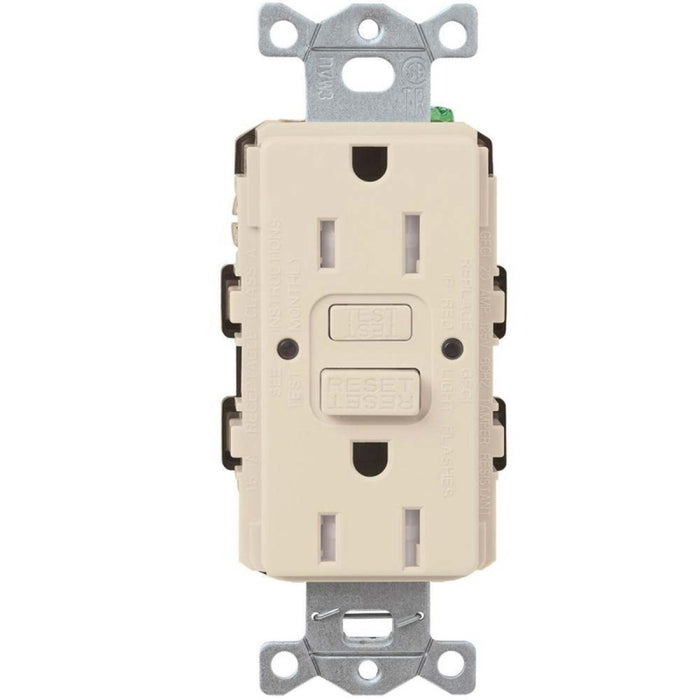 Lutron CAR-15-GFST Claro 15A Duplex Tamper-Resistant Self Testing GFCI Receptacle