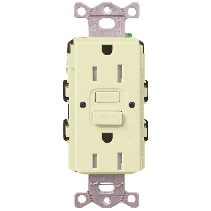 Lutron CAR-15-GFST Claro Self-Testing Tamper Resistant GFCI Receptacle
