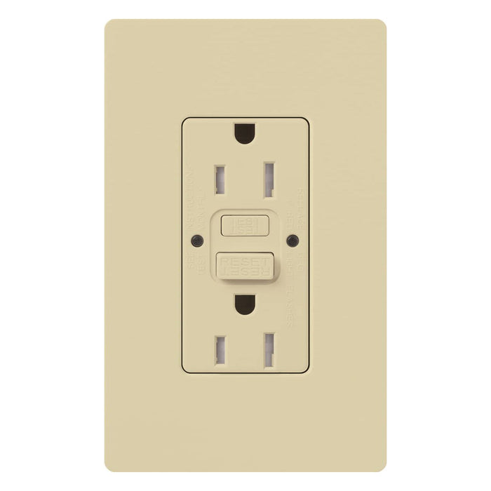 Lutron CAR-15-GFST Claro Self-Testing Tamper Resistant GFCI Receptacle