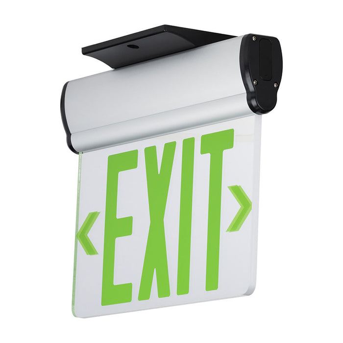Compass CEL Series Edge-Lit LED Exit Sign with Battery - Double Face, Green Letters