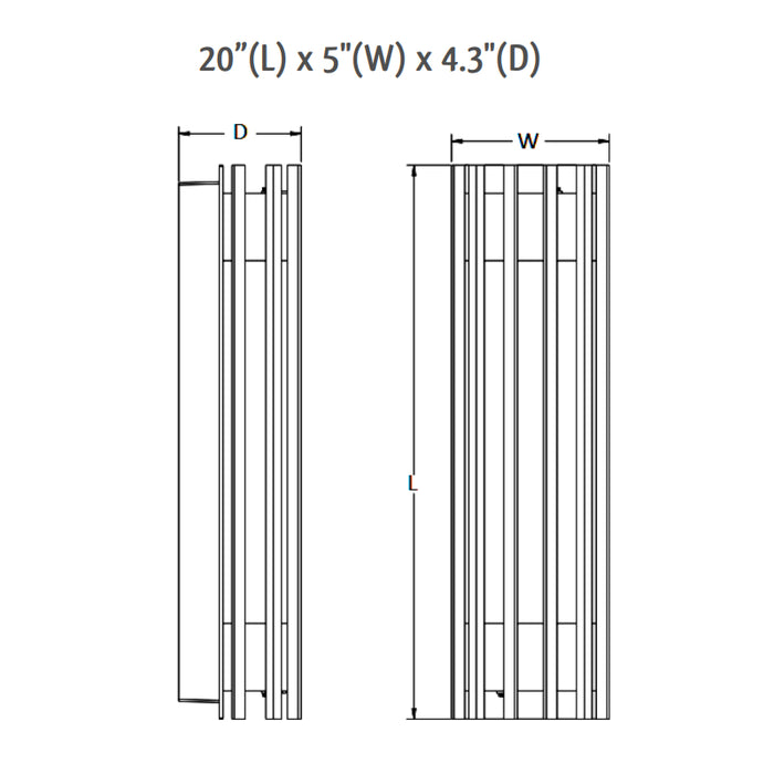 Westgate CRE-05 Crest Pen 10W 20" Tall, LED Outdoor Wall Sconce, 900 Lumens, 100-277V
