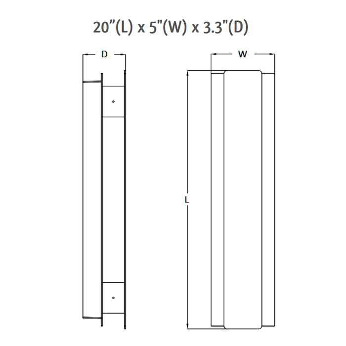 Westgate CRE-HL20-06 Crest Still 20W 20" Tall  LED Outdoor Wall Sconce, 1800 Lumens, 100-277V