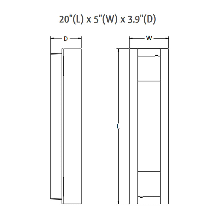 Westgate CRE-HL20-07 Crest Passage 20W, 20" Tall LED Outdoor Wall Sconce, 1800 Lumens, 100-277V