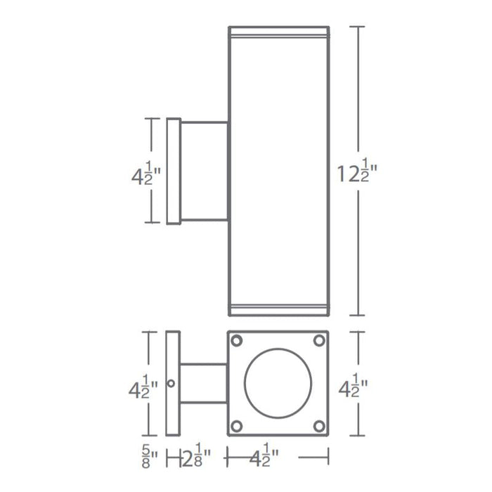 WAC DC-WD05-CC Cube Architectural 5" Color Changing Double Wall Mount, 15° Beam