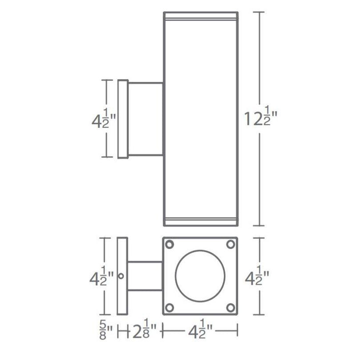 WAC DC-WD05 Cube Architectural 5" Double Wall Mount, 25° Beam