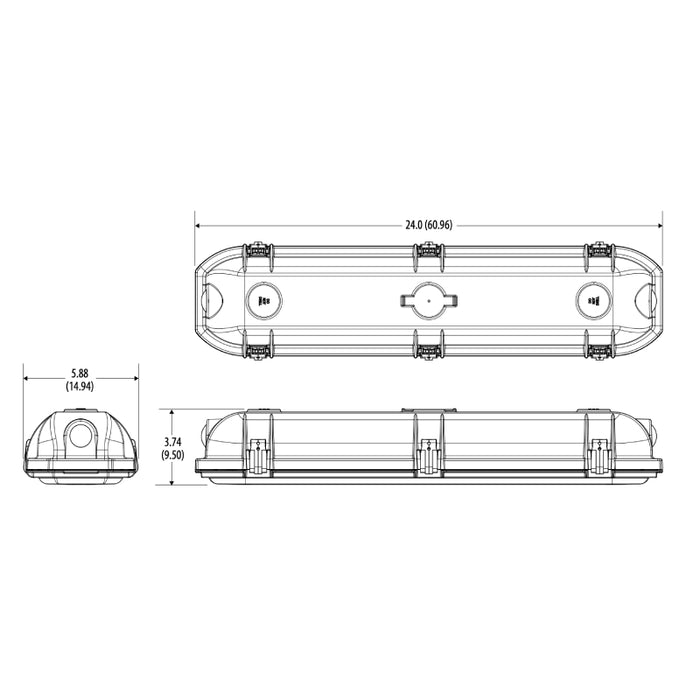 Lithonia DMW2 24" LED Vapor Tight Light, 4000 lm, 4000K