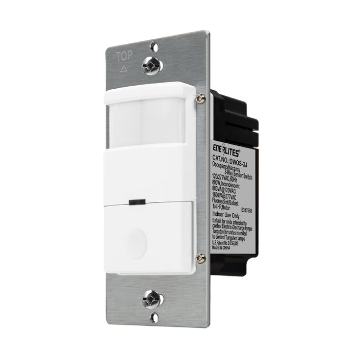 Enerlites DWOS-3J 180° PIR Occupancy/Vacancy Motion Sensor Wall Switch