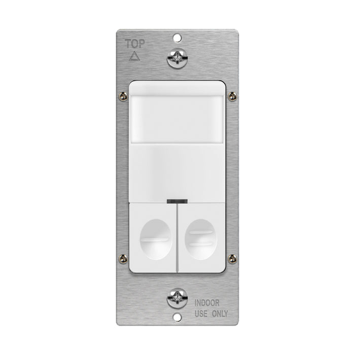 Enerlites DWOS-JD 180° PIR Occupancy/Vacancy Motion Sensor Wall Switch with Dual Relay, Single Pole