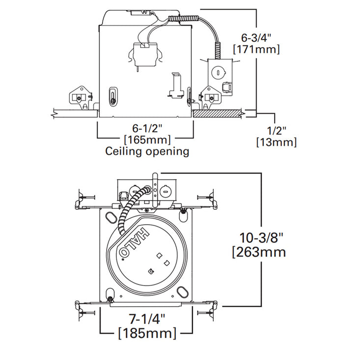 Halo E7ICATNB 6" IC Air-Tite New Construction Housing, No Bracket