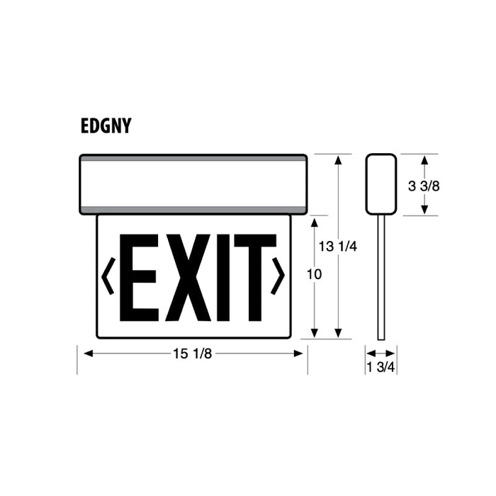 Lithonia EDGNY LED Edge-Lit Surface Mount Exit Sign with Battery Backup, Double Face, New York City Approved