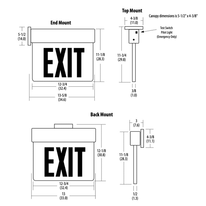 Lithonia EDG LED Edge-Lit Surface Mount Exit Sign, Double Face