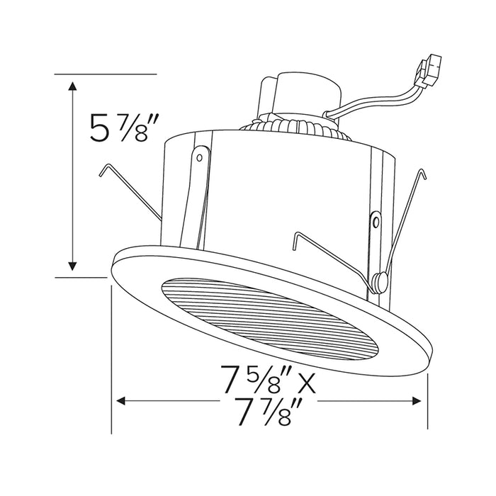 Elco EL714CT5 6" 18W Sloped Ceiling LED Baffle Insert, 5CCT Selectable, 120V