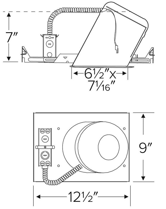 Elco 6" LED IC Air-Tight New Construction Sloped Ceiling Housing