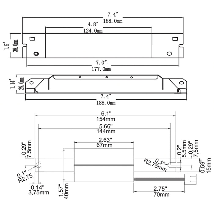Westgate ELB-0848 8W Split Field-Installed Emergency LED Driver
