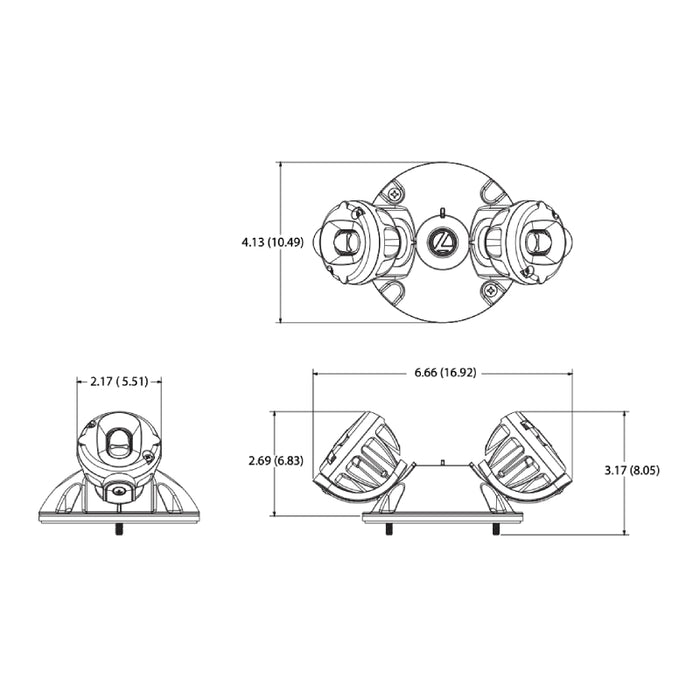 Lithonia ELMRW Quantum LED Adjustable Emergency Wet Location Remote Light Head, Twin Heads, 110lm